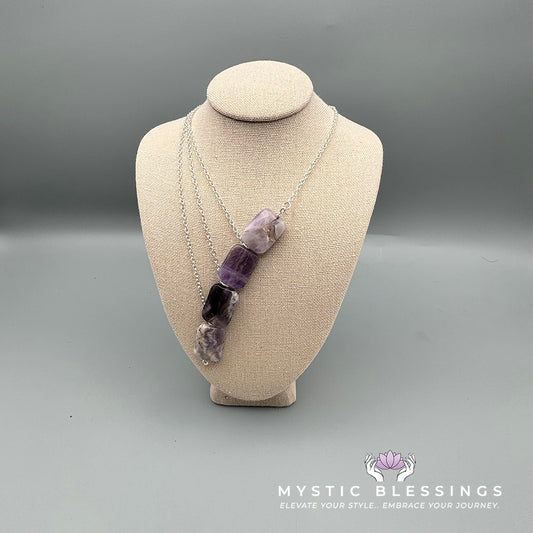 Amethyst Diagonal Statement Necklace