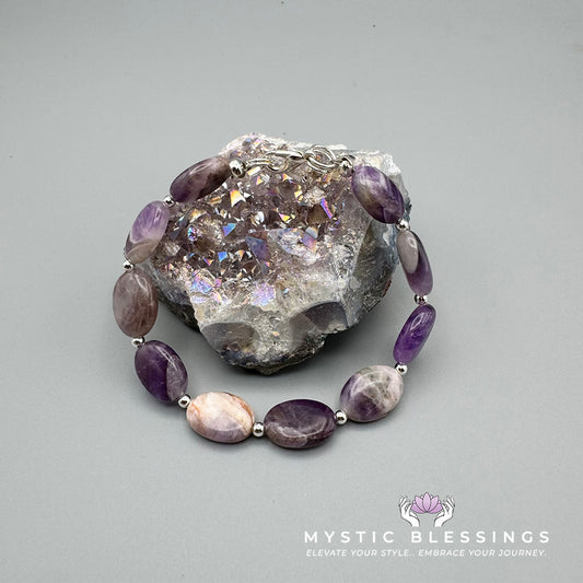 Amethyst Oval Stone Bracelet