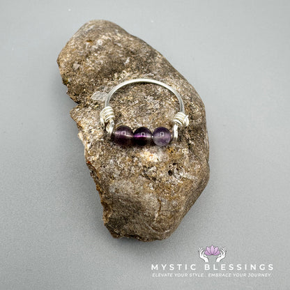 Amethyst Small Bead Ring