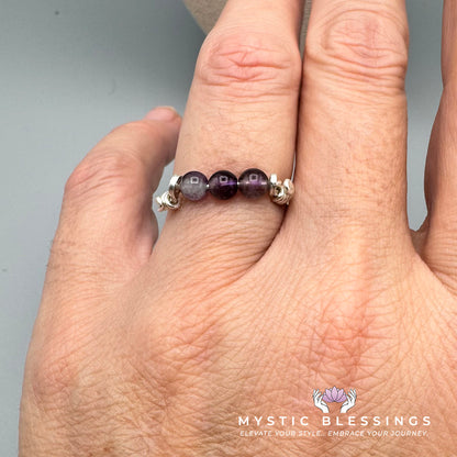 Amethyst Small Bead Ring