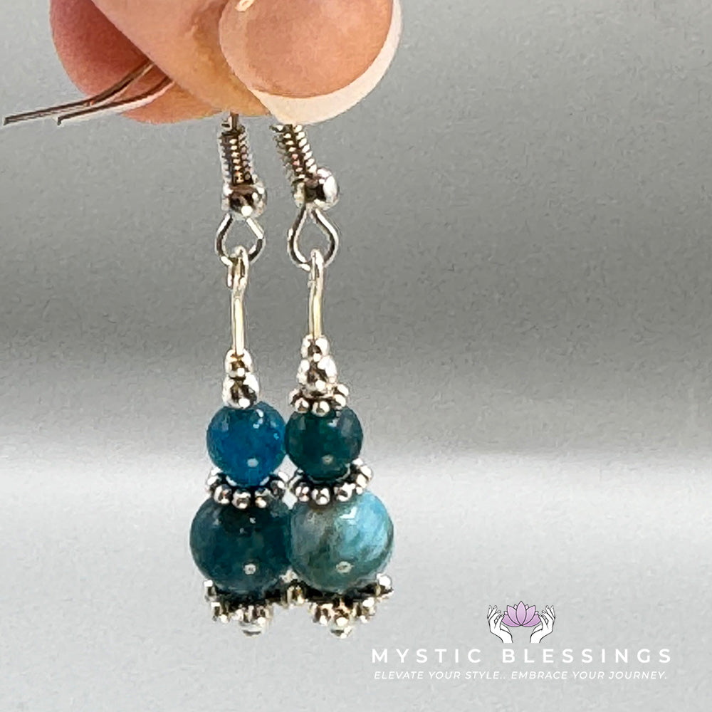 Blue Apatite Dangle Earrings