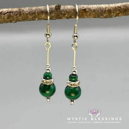 Malachite Dangle Earrings