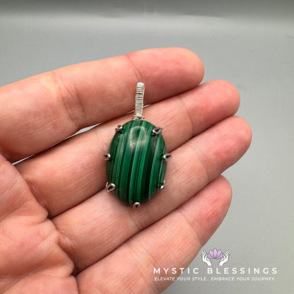 Malachite Prong Pendant