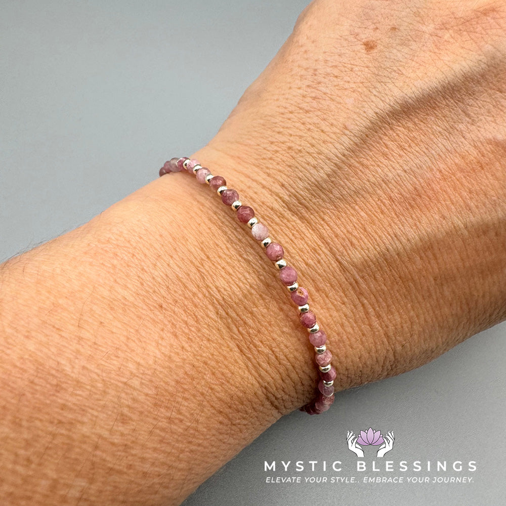 Pink Tourmaline Gemstone Bracelet