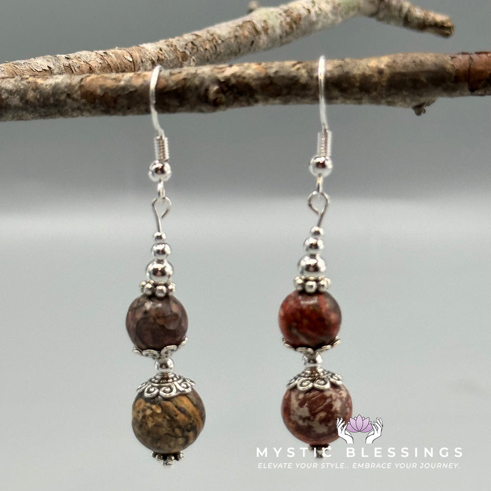 Red Leopardskin Dangle Earrings