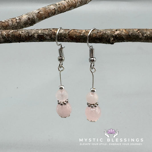 Rose Quartz Dangle Earrings