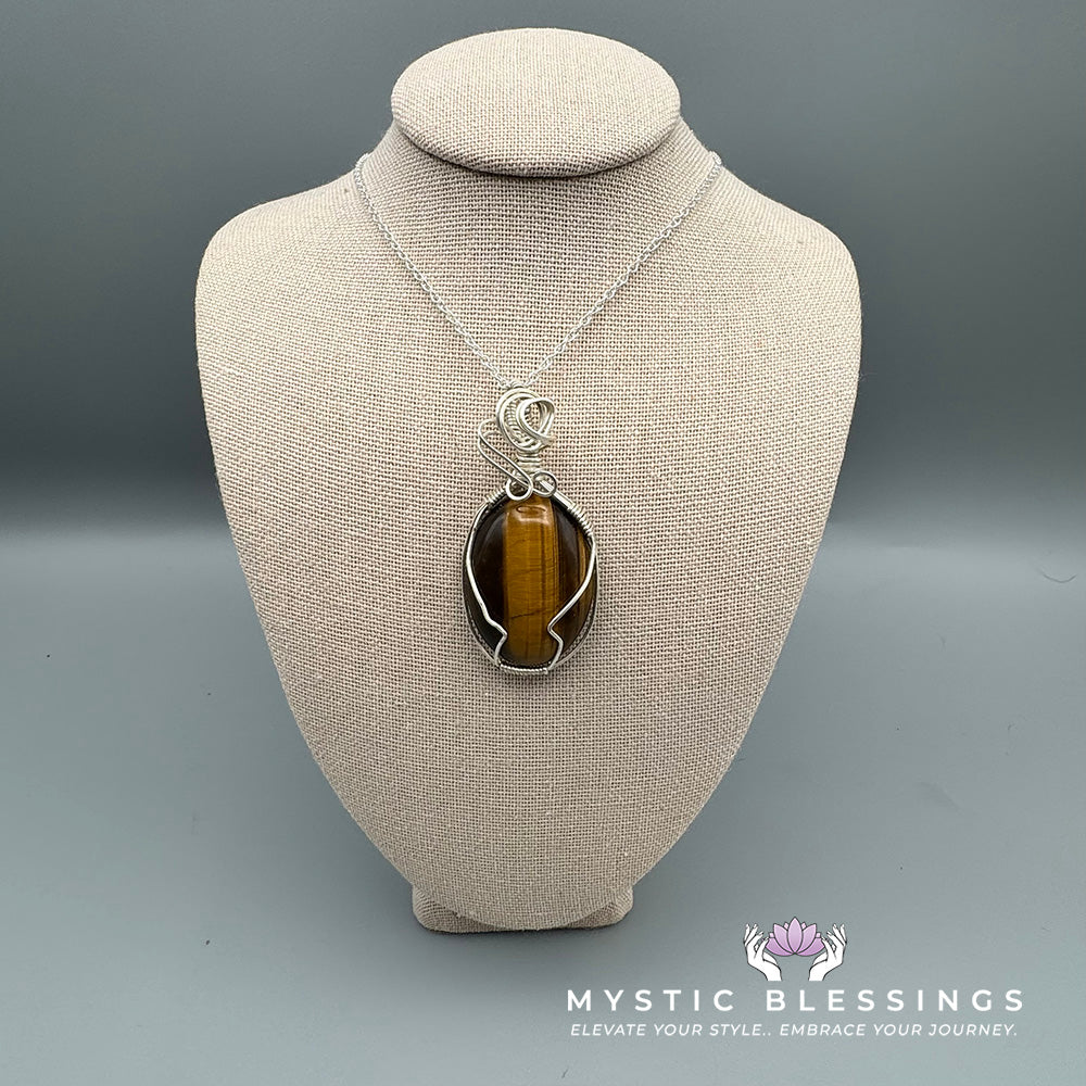 Tigers Eye Wrapped Pendant