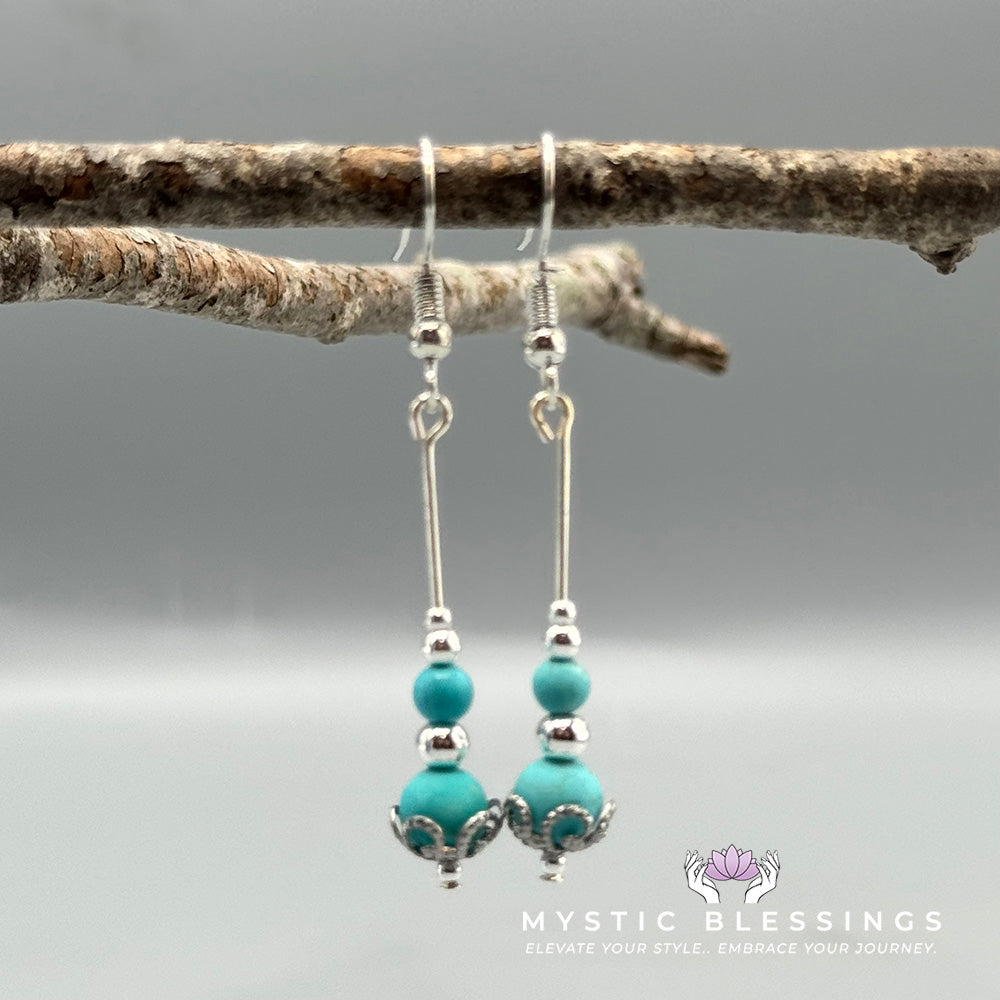 Turquoise Howlite Dangle Earrings