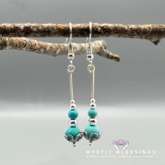 Turquoise Howlite Dangle Earrings