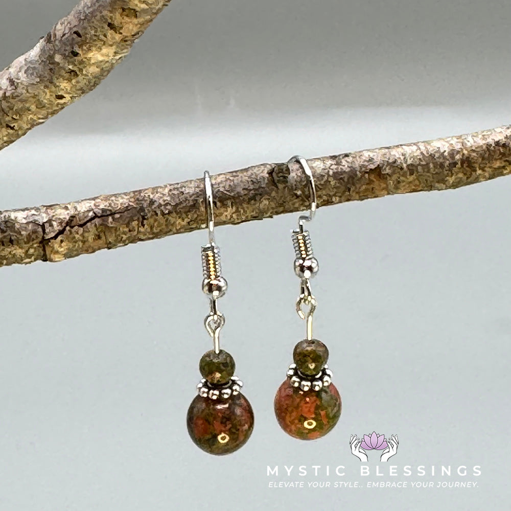 Unakite Dangle Earrings